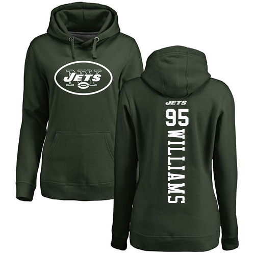 New York Jets Green Women Quinnen Williams Backer NFL Football #95 Pullover Hoodie Sweatshirts->women nfl jersey->Women Jersey